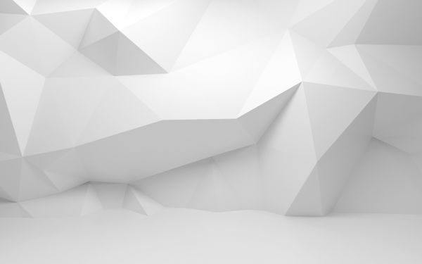 چکیده سفید سفید 3D با الگوی چند ضلعی بر روی دیوار