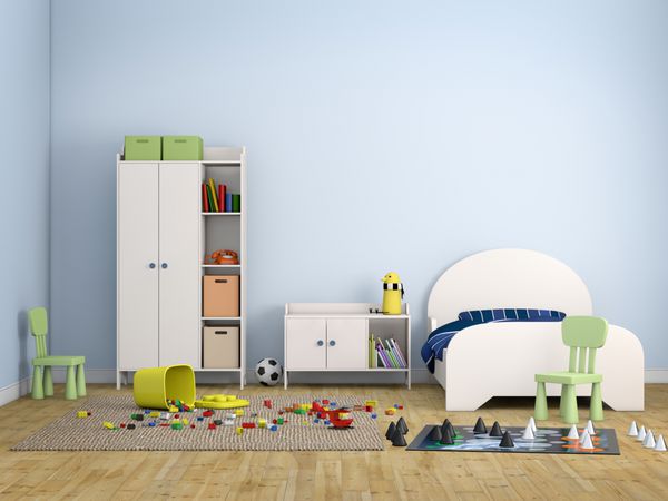اتاق خواب اتاق کودکان اتاق خواب داخلی 3d rendering image