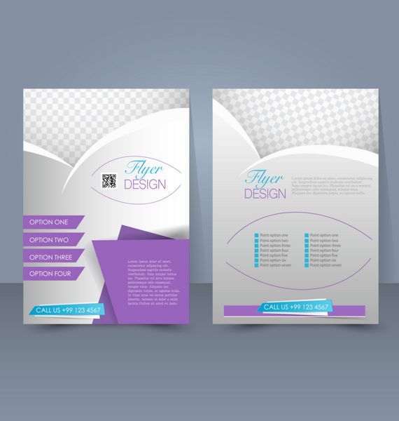قالب پروازی بروشور کسب و کار پوستر قابل ویرایش A4 برای طراحی آموزش ارائه وب سایت جلد مجله رنگ بنفش و نقره ای