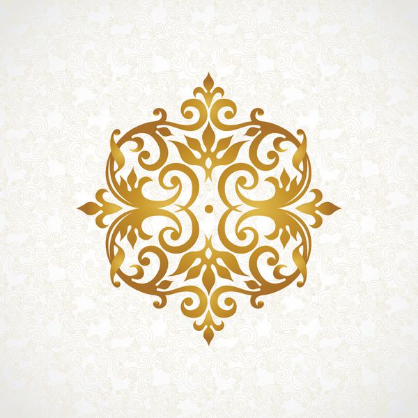 الگو برداری وکتور در سبک ویکتوریا عنصر جالب برای طراحی الگوی تزئین دعوت عروسی کارت تبریک دکوراسیون طلایی سنتی ماندالا