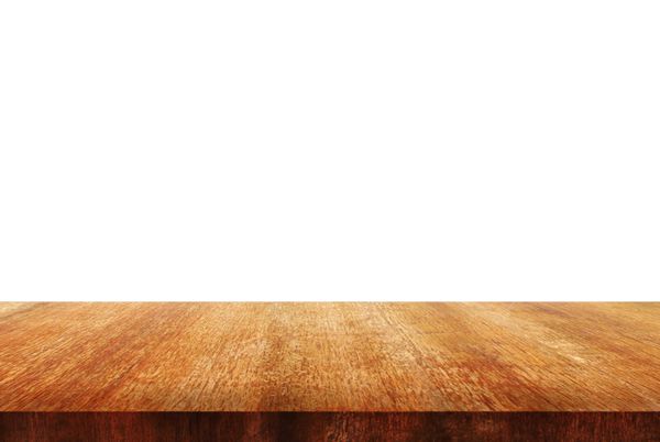 میز میز چوبی در پس زمینه سفید