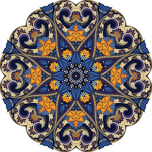 Vector Beautiful Deco Color Mandala Element Design Element Amulet Ethnic