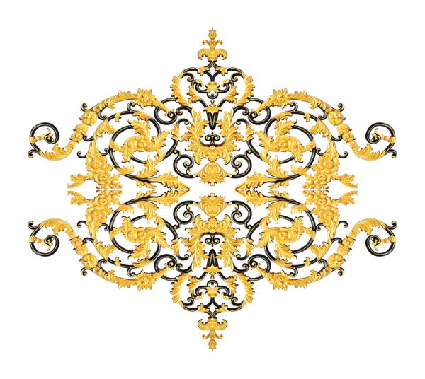 عناصر تزئینی طرح گل گل طلایی