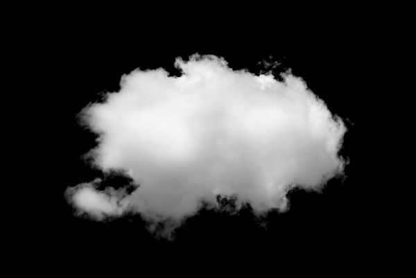 ابر پس زمینه سیاه و سفید جدا شده است