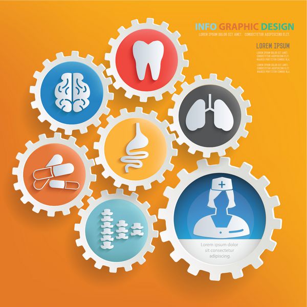 طراحی گرافیک پزشکی مراقبت های بهداشتی و سالم بردار پاک