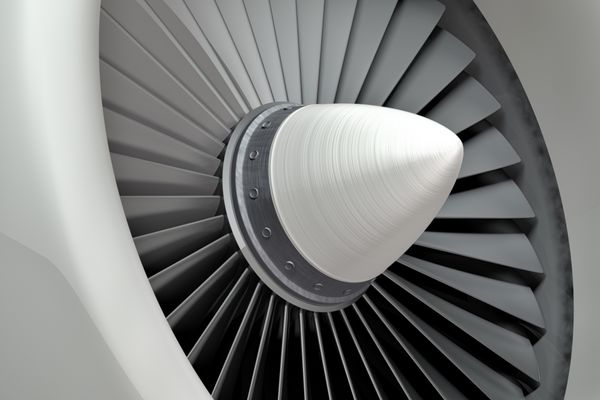 موتور جت تیغه توربین هواپیما تصویر 3d