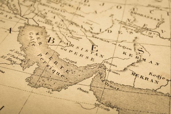 نقشه عتیقه جهان خلیج فارس و تنگه هرمز