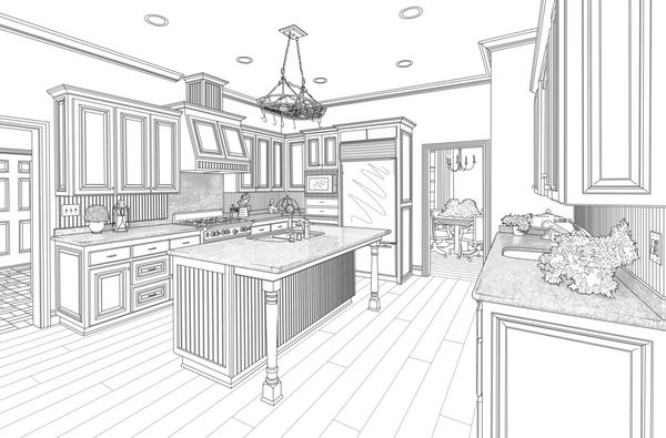 طراحی سفارشی آشپزخانه سفارشی در سیاه و سفید