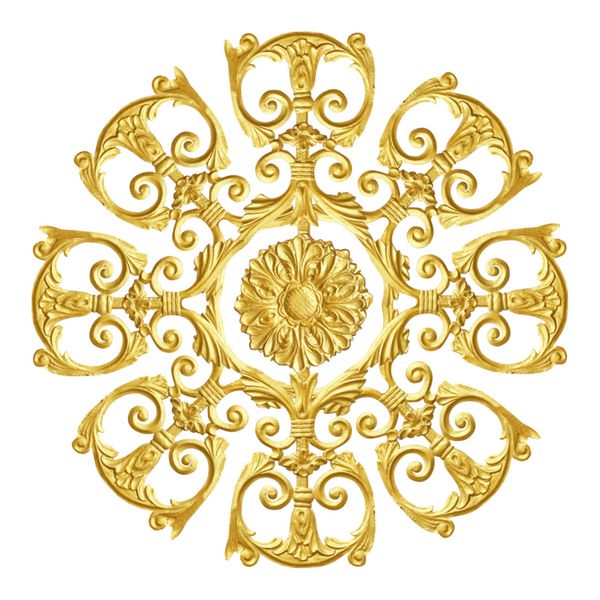 عناصر تزئینی طرح گل گل طلایی