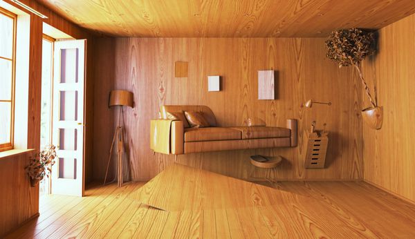 داخلی چوبی مفهوم 3d