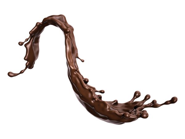 موج شکنی قهوه یا شکلات تیره عنصر طراحی جداگانه تصویر غذا 3D اسپری پویا