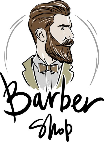 لوگو برای فروشگاه سلمان تصویر یک مرد با ریش مهتری و پوشیدن ژاکت با پاپیون