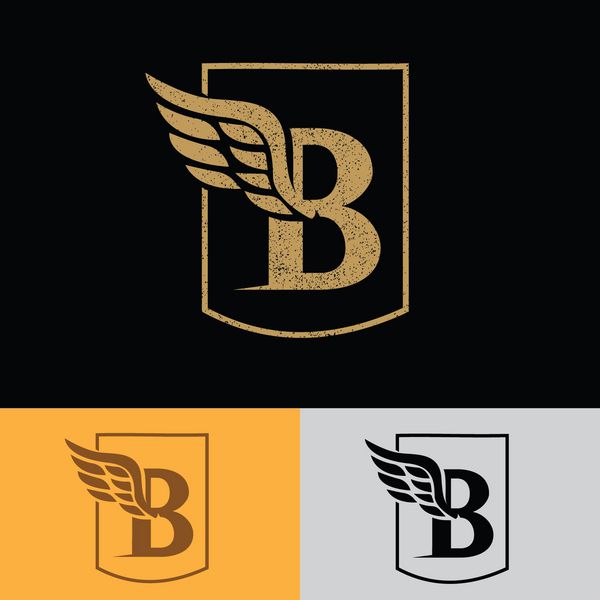 B نامه با الگوی قالب لوگو طرح زیبا مفهوم لوکس است