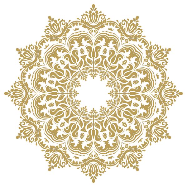 الگوی شرقی با البسه و عناصر گل گردن سنتی کلاسیک گرد طلایی