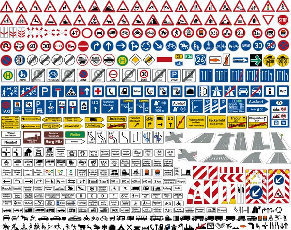 اروپایی آلمانی ترافیک تابلوی بردار مجموعه مجموعه