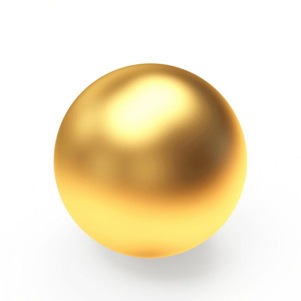 طلایی کره یا توپ جدا شده در پس زمینه سفید تصویر 3D