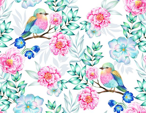 دسته گل عجیب و غریب با یک پرنده کوچک استوایی است شگفت انگیز تصویر گیاه شناسی دقیق رنگهای واقعی و دقیق دسته گل هنری
