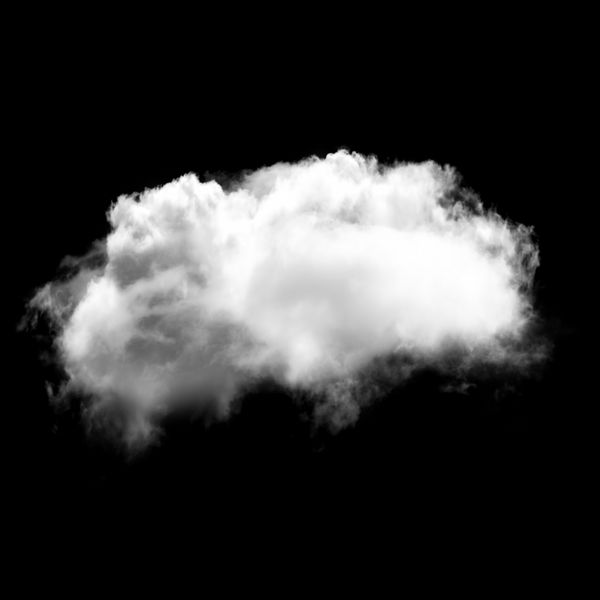 تنها کثیف سفید ابر پرواز بیش از پس زمینه سیاه و سفید تصویر 3D رندر