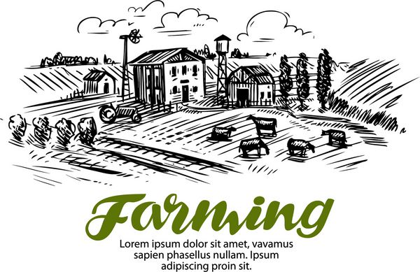 طرح مزرعه کشاورزی کشاورزی یا دامداری تصویر برداری