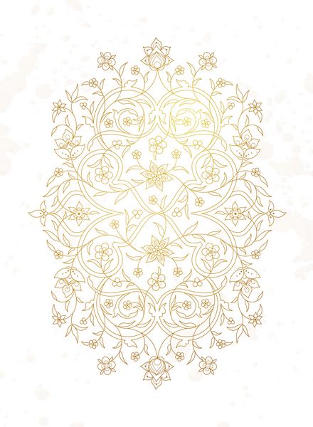عنصر بردار arabesque طلا برای قالب طراحی تزئین لوکس در سبک شرقی تصویر گل طلایی دکور بافتنی برای دعوت نامه کارت پستال کاغذ دیواری پس زمینه صفحه وب