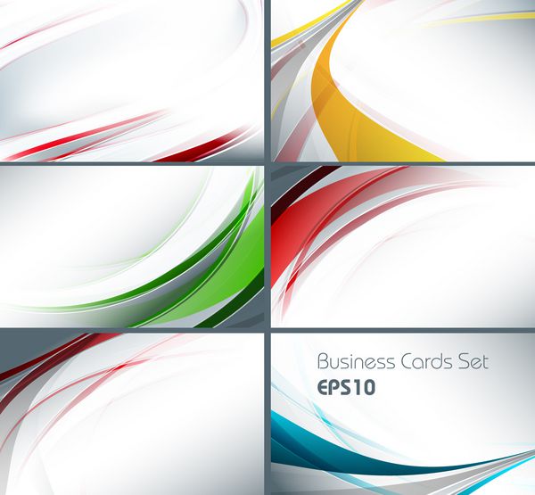 مجموعه ای از قالب ها برای کارت های کسب و کار عناصر طراحی اپس 10