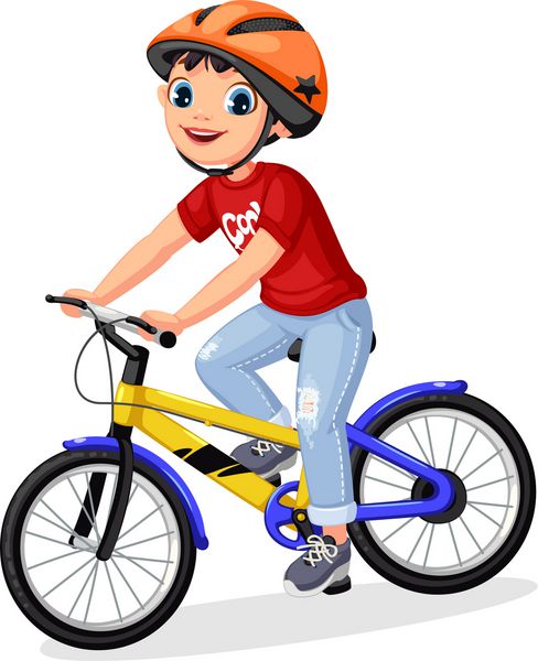 پسر کوچک مبارک در کلاه دوچرخه سوار