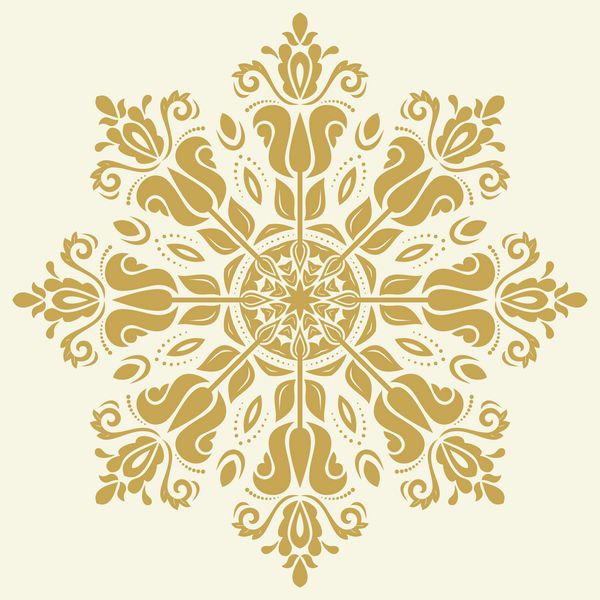 الگوی بردار شرقی طلایی با آبرنگ و عناصر گل زیور آلات کلاسیک سنتی الگوی فهرست با arabesques