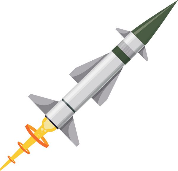 موشک سلاح آیکون بردار تصویر طراحی گرافیک