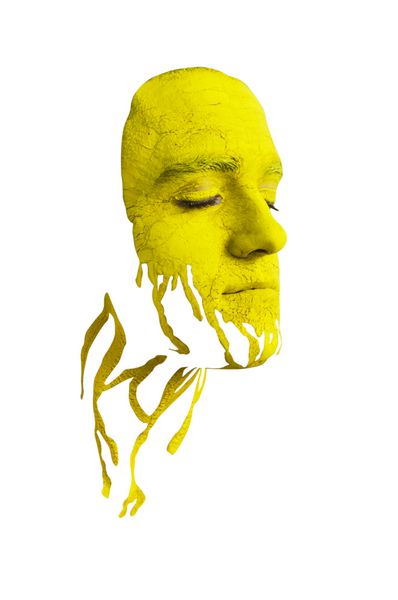آرایش خلاق ایده مفهومی نقاشی بدن هنری جسورانه تصویر چکیده بر روی صورت مرد