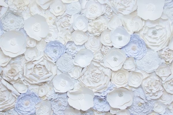 White Paper flowers bridal wedding card quilling Valentine