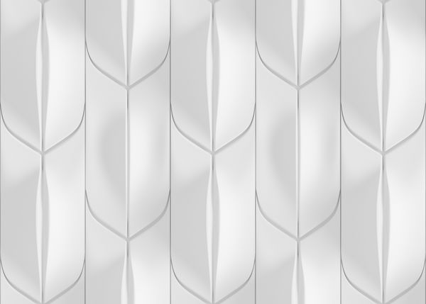پس زمینه سفید خطوط منحنی کاشی های تزئینی بتنی طراحی رندر 3D بافت بدون درز