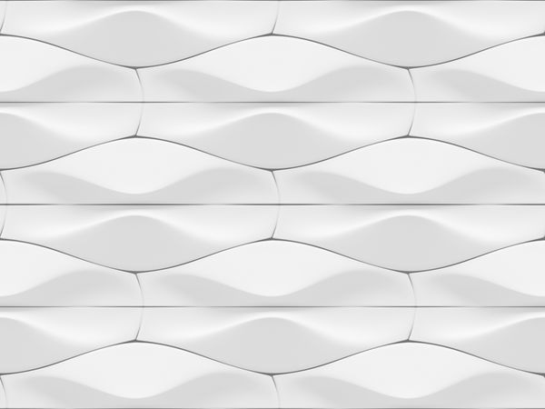 پس زمینه سفید خطوط منحنی کاشی های تزئینی بتنی طراحی رندر 3D بافت بدون درز