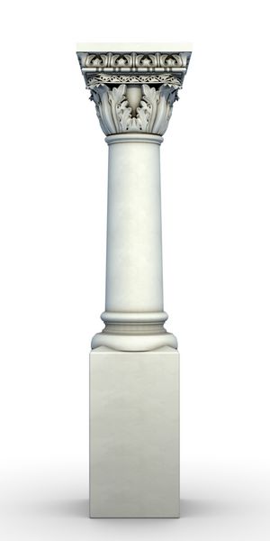 رندر 3d زیبا و دقیق از یک ستون یونانی