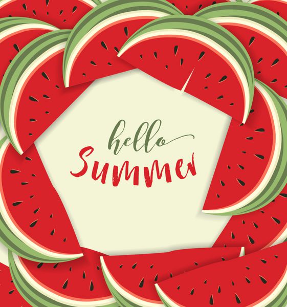 سلام کارت تابستانی با هندوانه