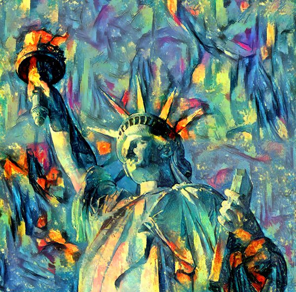 نقاشی نقاشی نقاشی از مجسمه آزادی شهر نیویورک