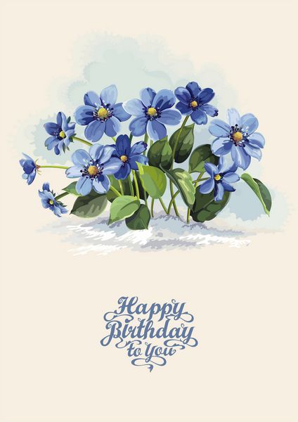 کارت پستال با گل های شکوفایی Anemones در حال رشد در برف پس زمینه عروسی زیبا بهار تصویر وکتور برای تبریک روز مادران عطر و طعم قالب عید پاک