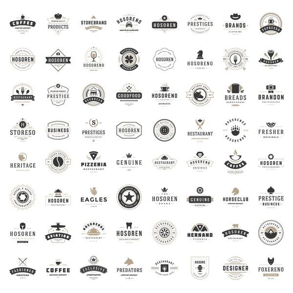 لوگو طراحی لوگو طراحی قالب مجموعه عناصر لوگو عناصر آیکون ها نمادها برچسب های یکپارچهسازی با سیستمعامل مدالها و شباهت