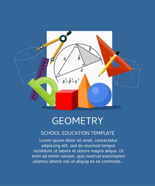 مفاهیم تصویر برداری برای آموزش و پرورش هندسه و دانشعلم ریاضی مفاهیم بنر وب و مواد تبلیغاتی