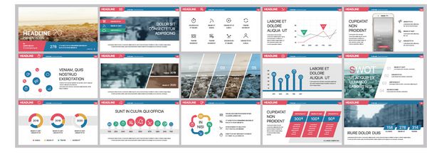 عناصر قرمز و آبی برای infographics در پس زمینه سفید قالب ارائه استفاده در ارائه فلیکر و جزوه گزارش شرکت بازاریابی تبلیغات گزارش سالانه بنر