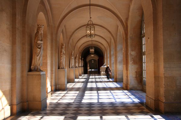 راهرو ورسای قصر قصر پاریس فرانسه
