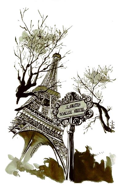 نقاشی برج ایفل در پاریس