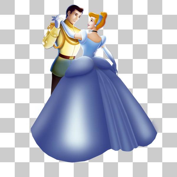 سیندرلا و پرنس در حال رقصیدن در مهمانی