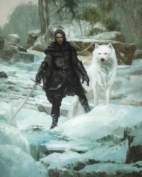 جان اسنو و گرگش در برف