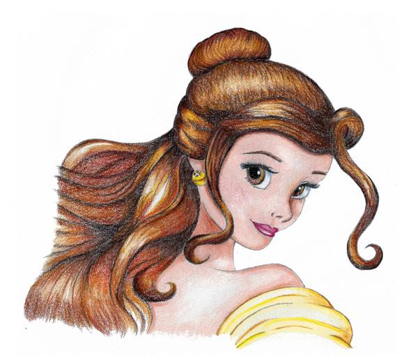 تصویر کارتونی دلبر با لباس زرد و مو های قهوه ای