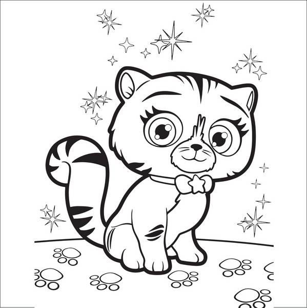 رنگامیزی گربه ی بانمک کارتون افسونگر های کوچک