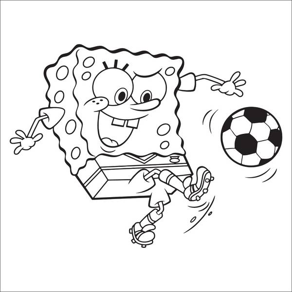 الگوی رنگامیزی و نقاشی فوتبال بازی کردن باب اسفنجی