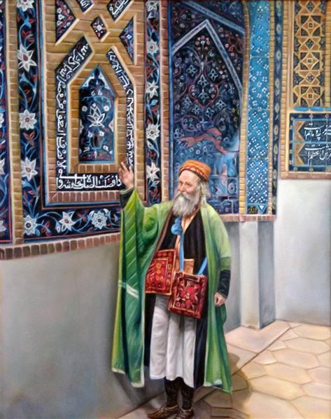 قلندر تابلوی هنری ایرانی زیبا به سبک رنگ روغن