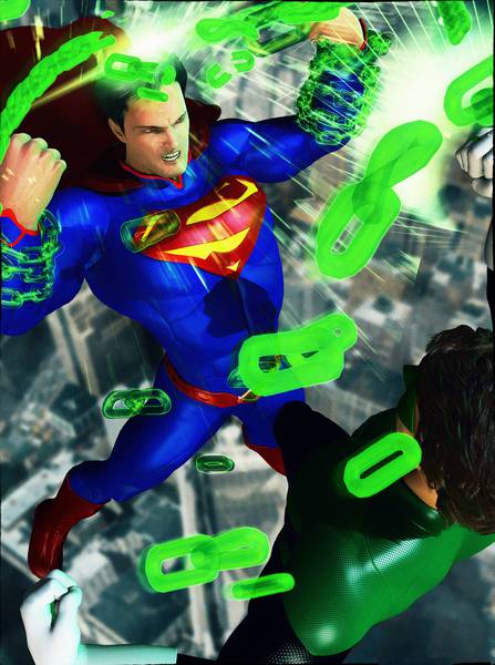 پوستر سوپرمن و اشعه های سبز