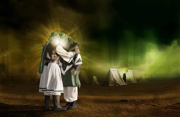 امام حسین و حضرت ابولفضل در صحرای کربلا