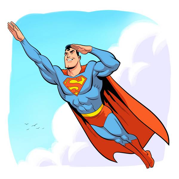 سوپرمن در حال پرواز طرح زیبا